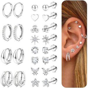 Hypoallergenic Gold Stud Hoop Earrings for Women Men Surgical Stainless